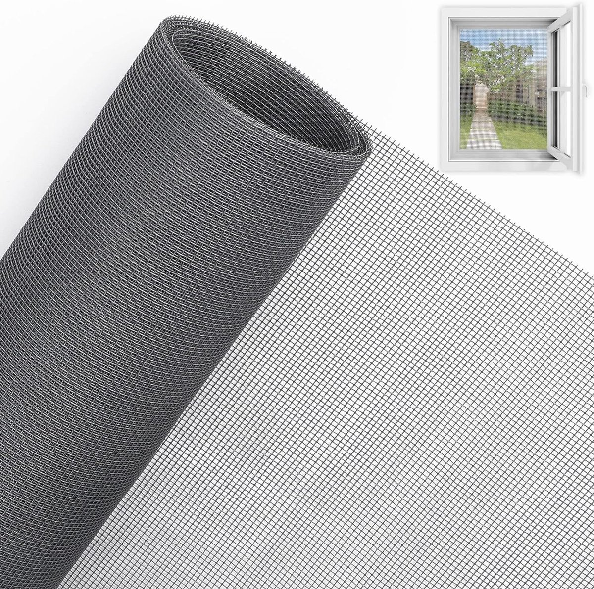 Vliegenhor voor ramen 250 x 120 cm - glasvezel - insectenwerend weefsel - op maat te snijden - SnelShoppen