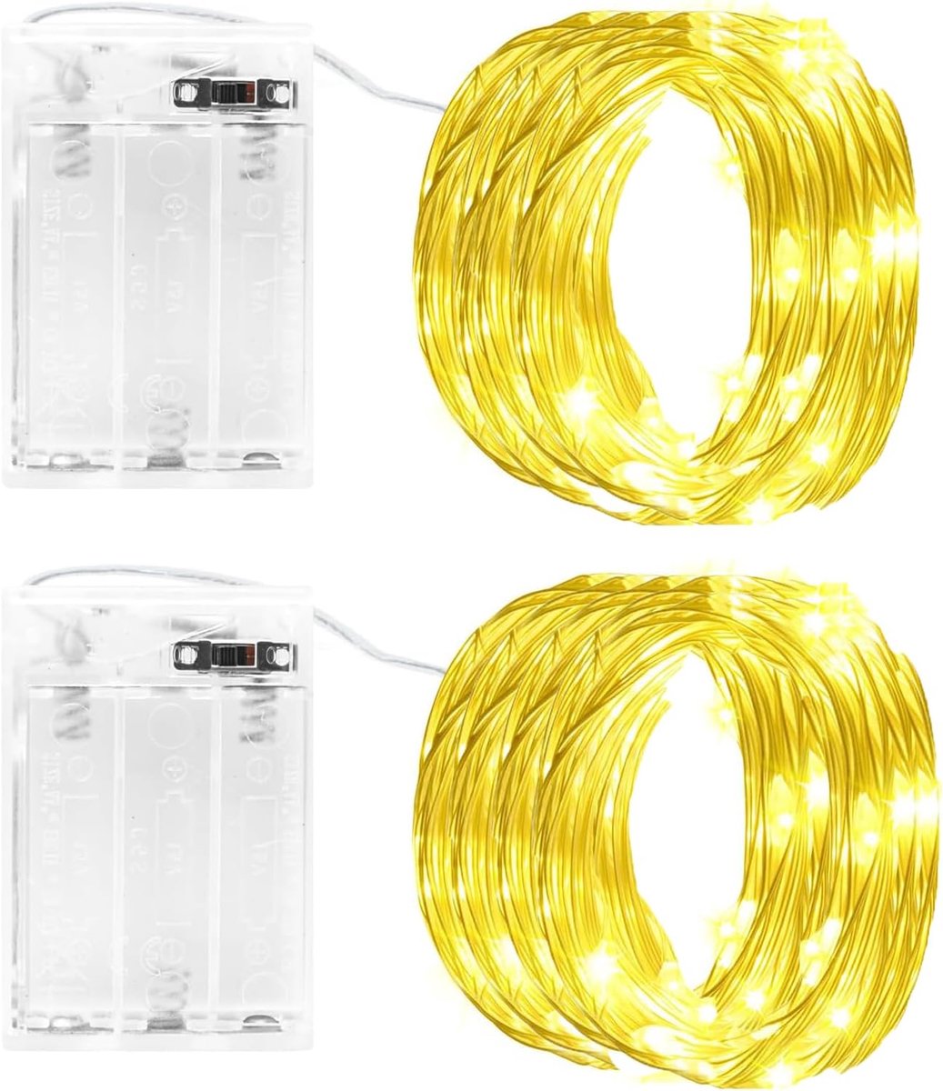 LED lichtsnoer 2x 3 m - koperdraad - waterdicht - sfeervolle decoratie voor binnen en buiten - SnelShoppen