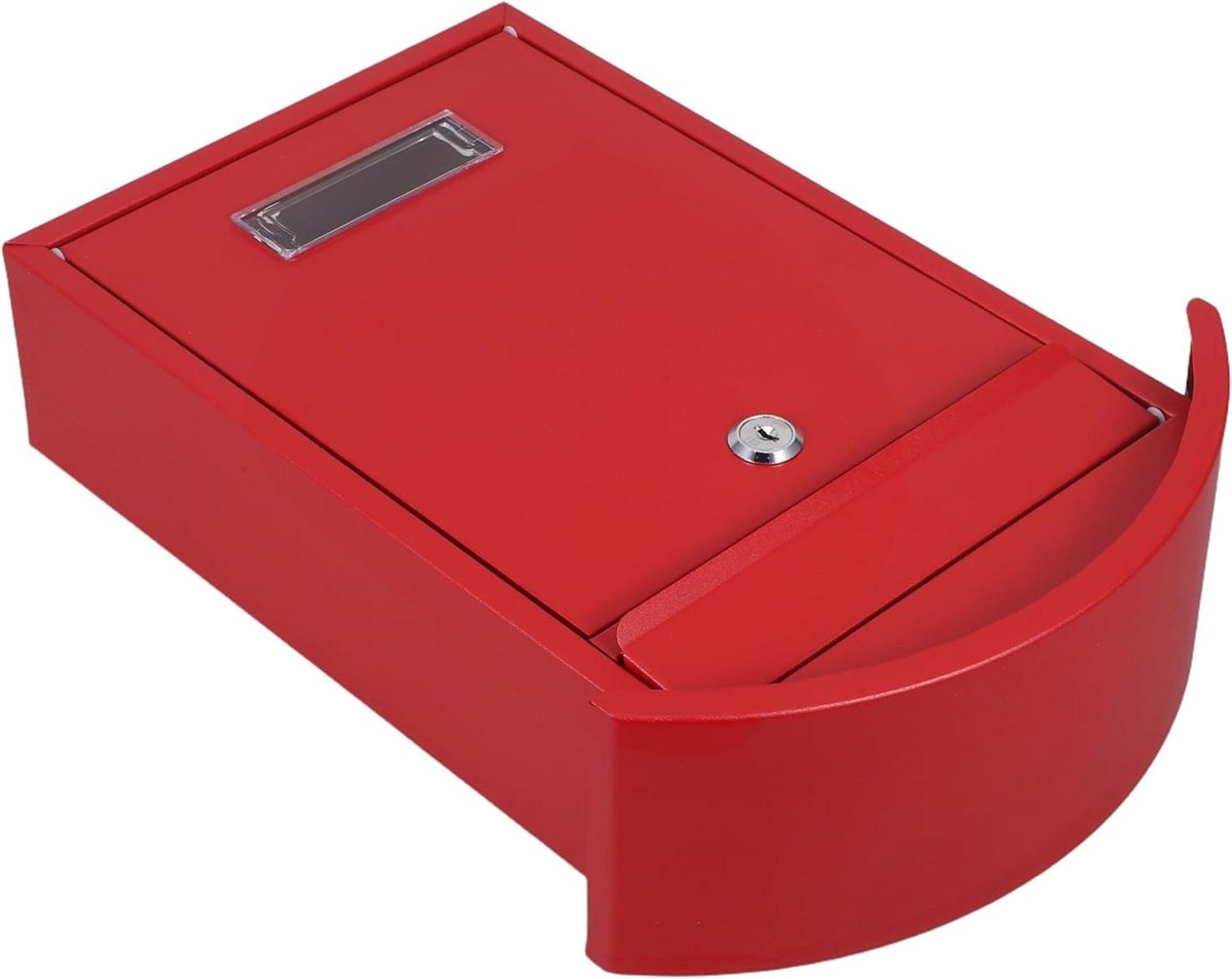 Afsluitbare Brievenbus - Wandbrievenbus Brievenbus met slot - Post Veilig Ontvangen - Robuuste Buitenstructuur - 36x25.5x10 cm - Rood