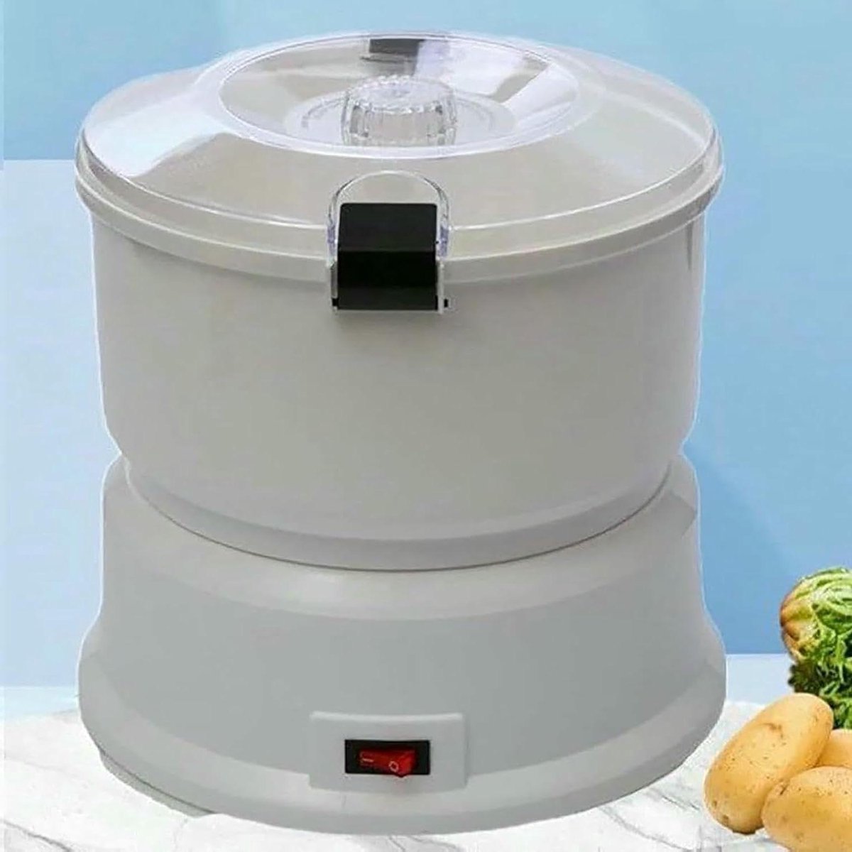 Elektrische Aardappelschilmachine - Groenteschiller - Snel Groenten Schillen - Automatische Peeling - 1 kg Capaciteit - Wit