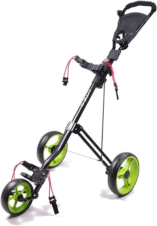 Golf Trolley - Golftrolley 3 Wielen - Golfen Op De Baan - Lichtgewicht Aluminium Frame - Compact Opvouwbaar - Zwart van GOLF — afbeelding 2