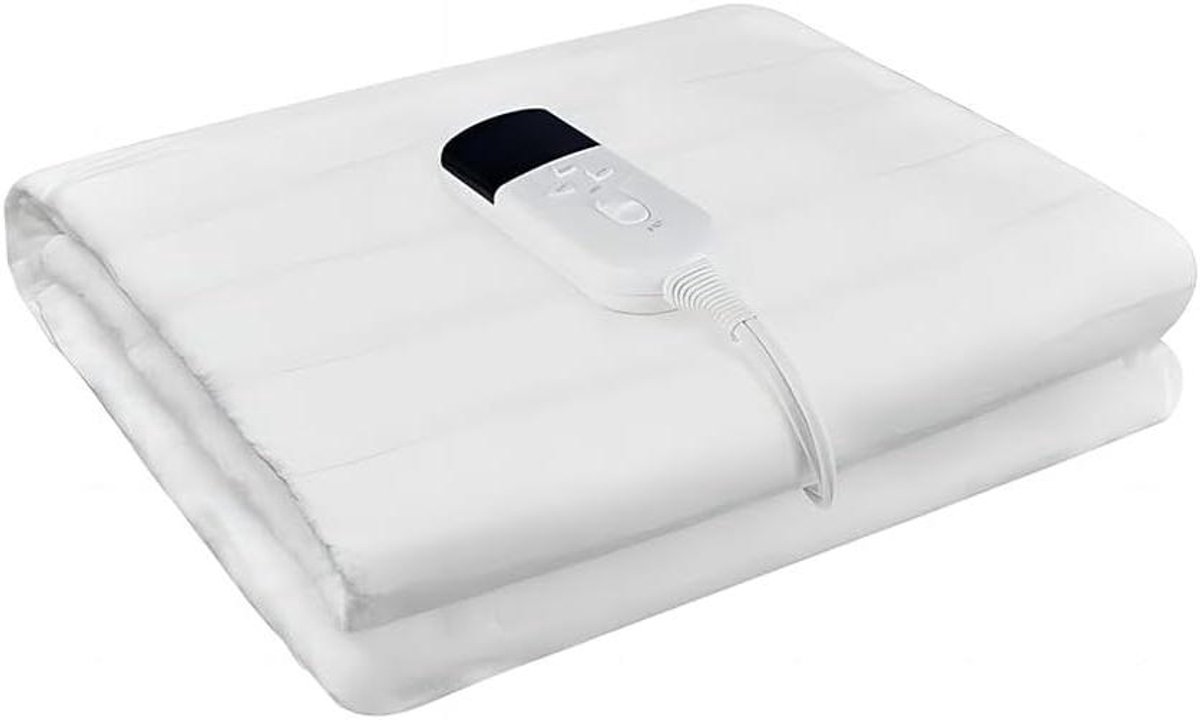 Elektrische Deken - Verwarmingsdeken Onderdeken - Lichaamsverwarming - 3 Warmtestanden - 150 x 80 cm - Wit