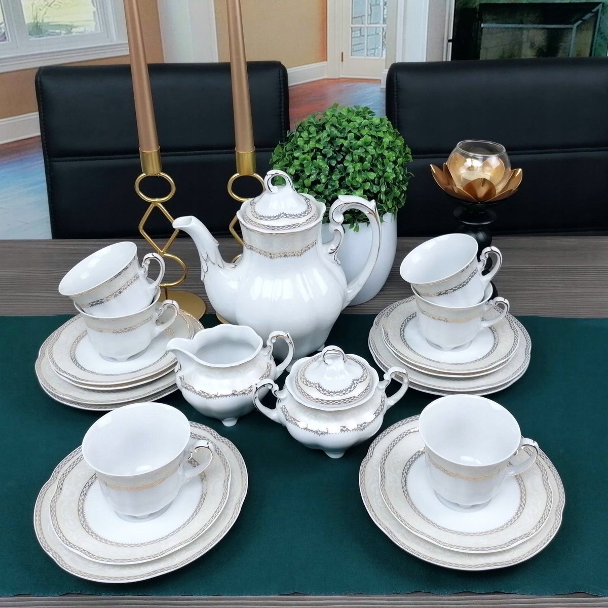 ĆMIELÓW BOLERO E363 Porseleinen koffie- en dessertservies 39 delen