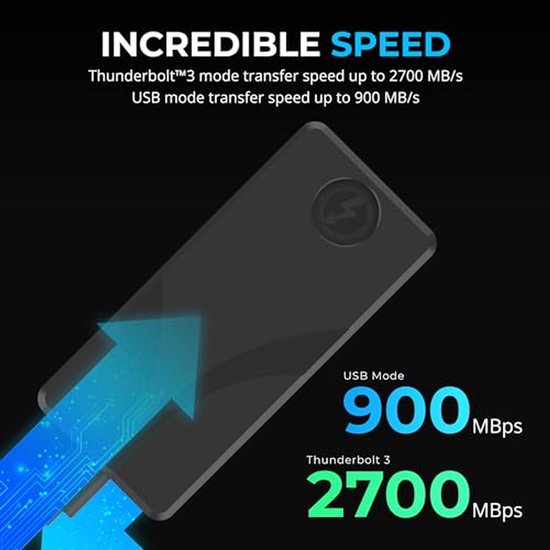 Externe SSD - Snelle opslag - Bestanden overzetten - Thunderbolt 3 - 2TB - Zwart — afbeelding 5