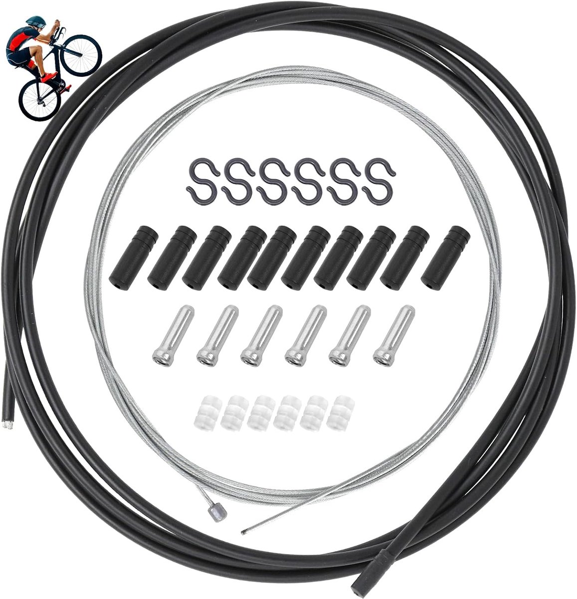 Fietsversnellingskabelset - Universeel 2 m - Inclusief accessoires - Voor eenvoudige vervanging - ShopVlot