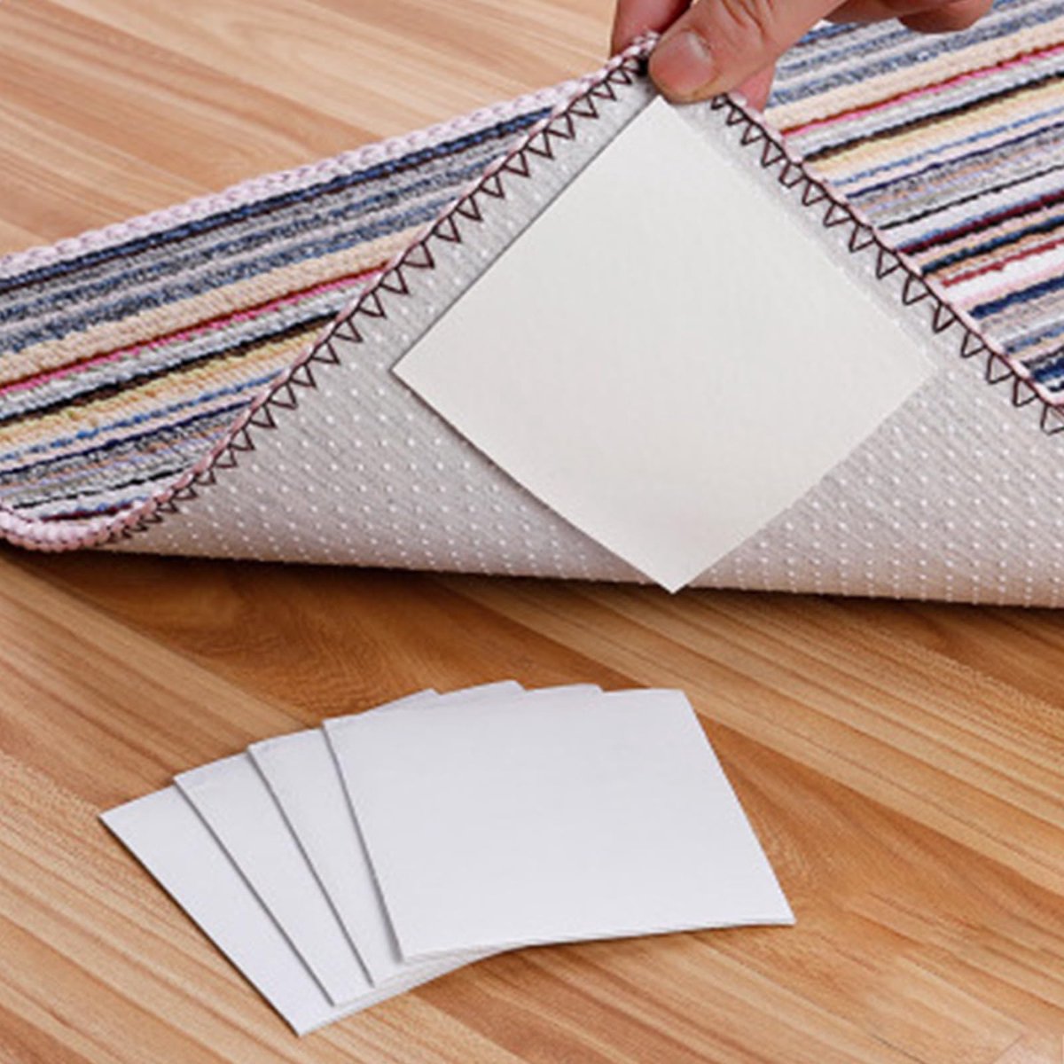 16 stuks tapijtgrijpers, antislipmat voor tapijt, 10 x 10 cm, antislip pads, herbruikbare antislippads, antislip, zelfklevende stickers, voor hardhouten vloeren, antislip, tapijtstoppers