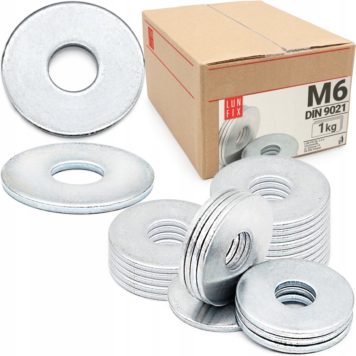 LUN FIX - Vergrote sluitring M6 verzinkt DIN 9021 - 1 kg