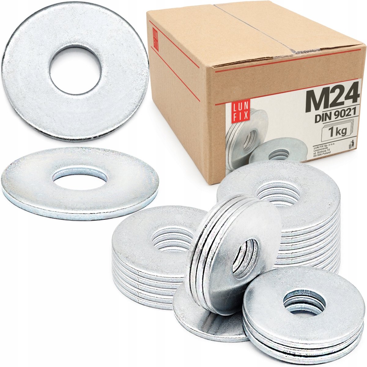 LUN FIX - Vergrote sluitring M24 verzinkt DIN 9021 - 1 kg