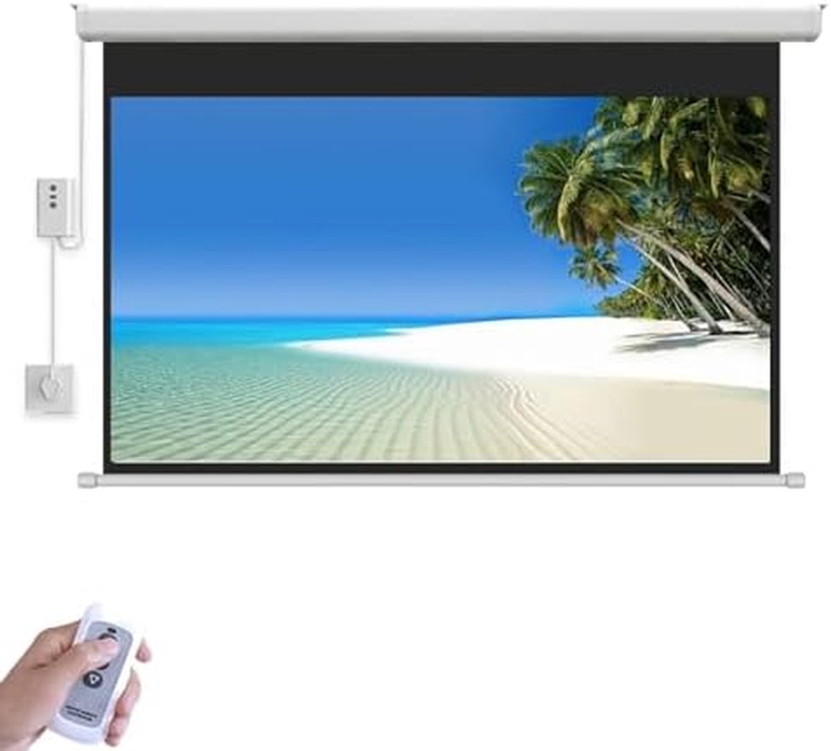 Projectorscherm Elektrisch - Filmscherm HD - Thuisbioscoop - 4K HD Resolutie - 72 inch - Wit