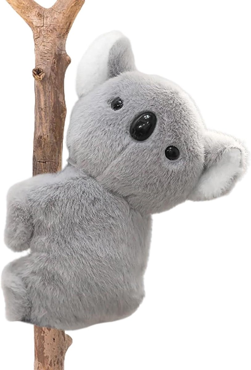 Emotionele Koala - Pluche knuffel - Troost en geborgenheid - Nauwkeurige vorm - 18 cm hoog - Grijs