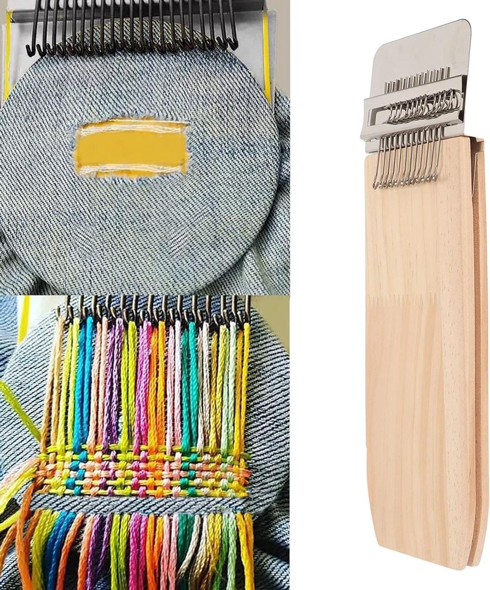 Mini Breimachine - Hand Weefgetouw - Reparatie Gaten - Eenvoudige Bediening - Draagbaar - Zilverkleurig