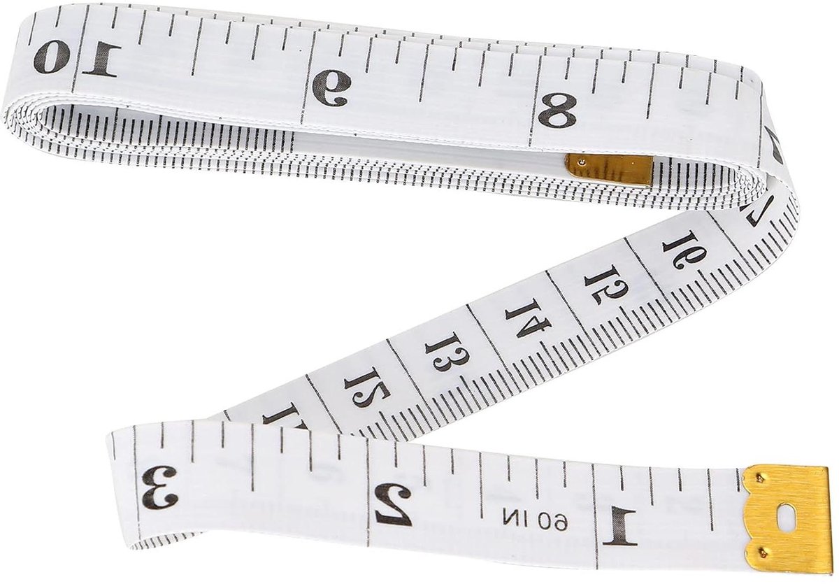 Zacht Meetlint - Flexibele Liniaal - Lichaam Opmeten - Niet-rekbaar Materiaal - 150 Cm - Wit