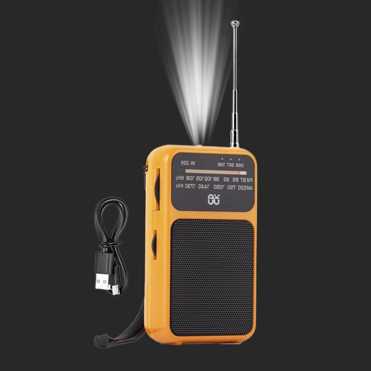 Draagbare Radio - Weerradio Kampeerradio - Buitenactiviteiten Luisteren - 800mAh Oplaadbare Batterij - 11x6x2.7 cm - Oranje