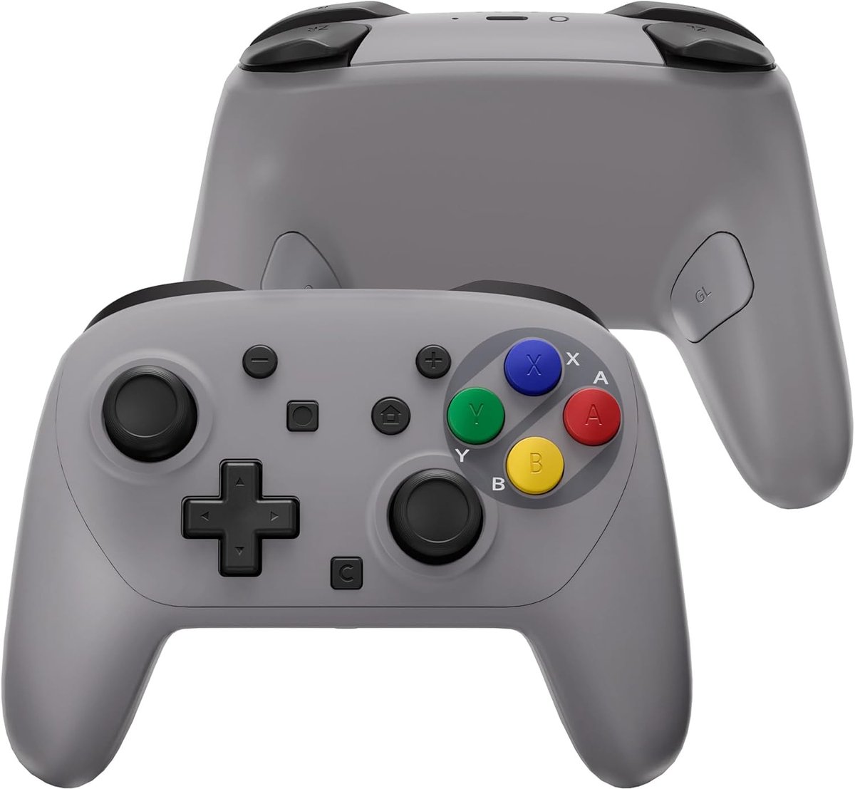 EXtremeRate Behuizing voor Switch 2 Pro Controller, Voor- en Achtercover met Analoge Joystick en Vervangingsknoppen voor Nintendo Switch 2 Pro Controller-SFC SNES Klassieke EU Stijl