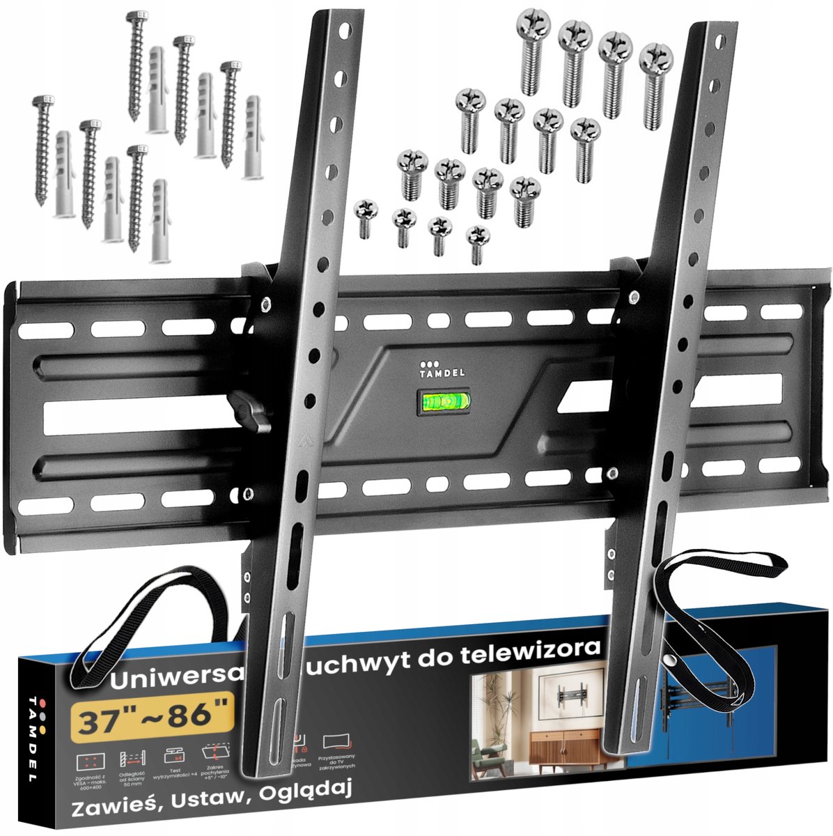 TAMDEL ETX77 TV-muurbeugel 37-86 inch, kantelbaar, tot 75 kg, VESA