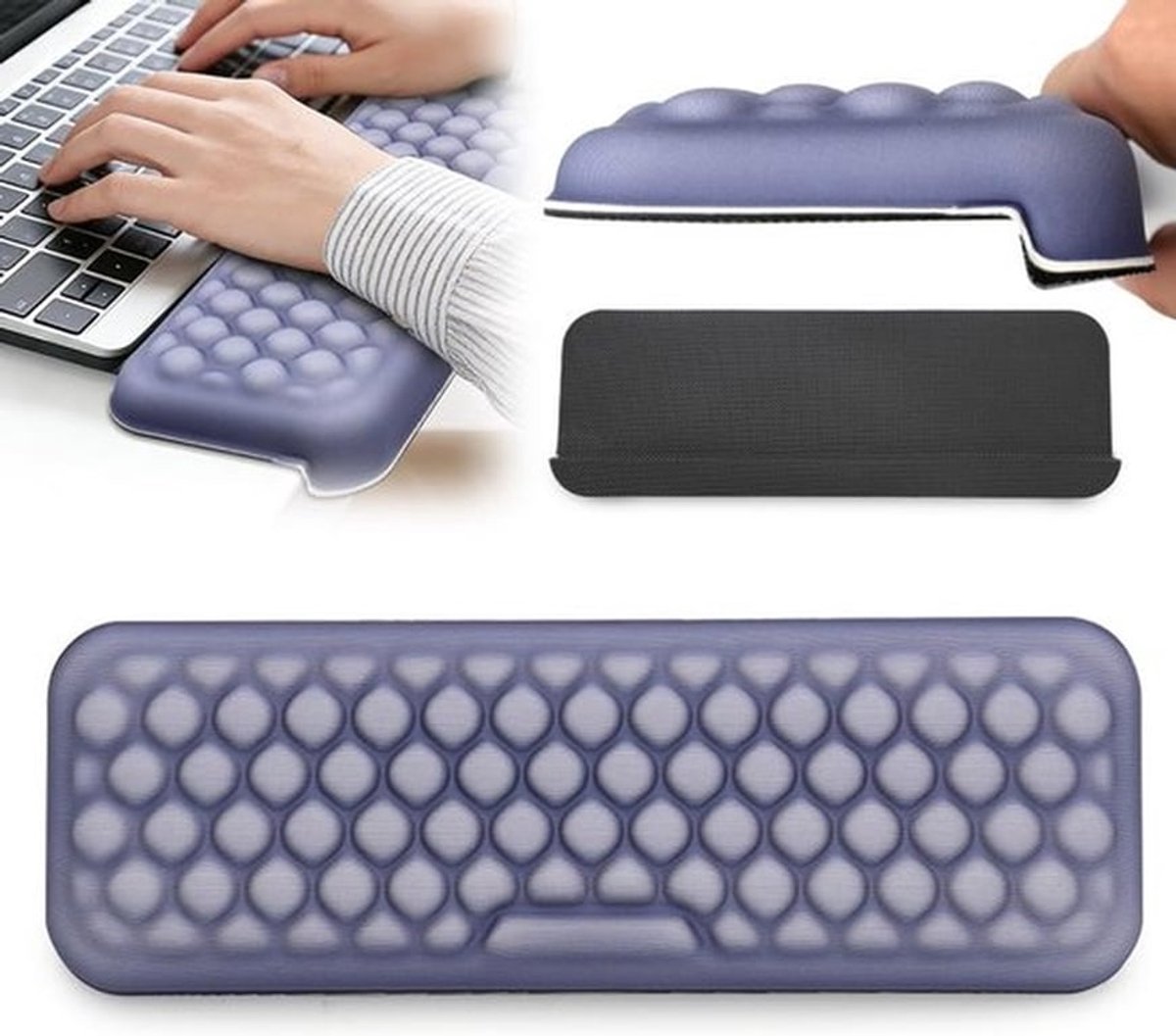 Ergonomische L-vormige polssteun met traagschuim voor toetsenbord en gaming - Comfortabel en ondersteunend voor kantoor en thuiskantoor