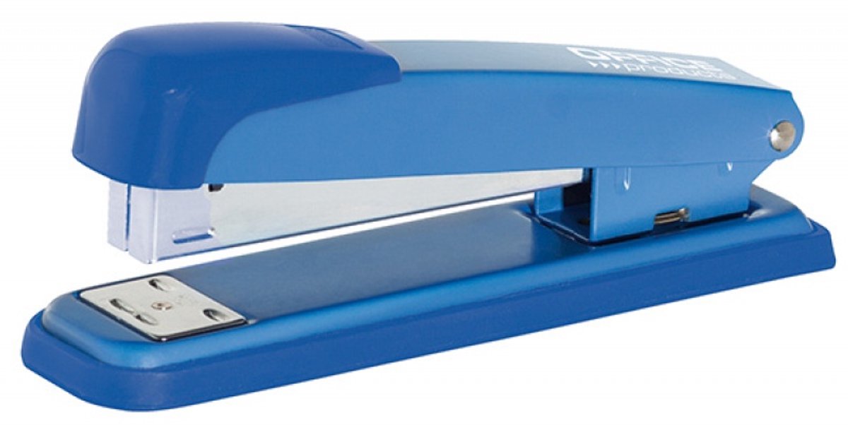 Nietmachine 24/6, 40 vel, blauw metaal, diepte 9cm
