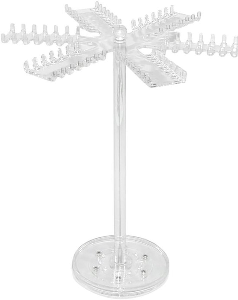 Acryl kettingstandaard - Transparante sieradendisplay - 360° draaibaar - Sieradenhouder met 84 haken - Geschikt voor armbanden en ketting...