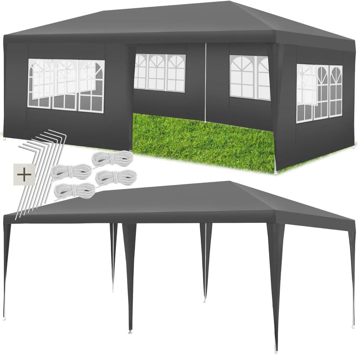Partytent - Tuinpaviljoen - Feestelijke Bijeenkomst - Waterdicht Zeildoek - 6x3 meter - Grijs