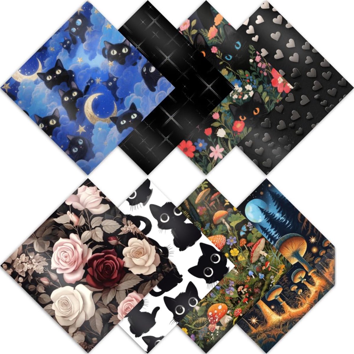 8 stuks brillenpoetsdoekjes kat 15,2 x 15,2 cm brillenreiniger doekjes kleding kat paddenstoel bloemen hart ontwerp herbruikbare microvezeldoek voor schone glazen brillen
