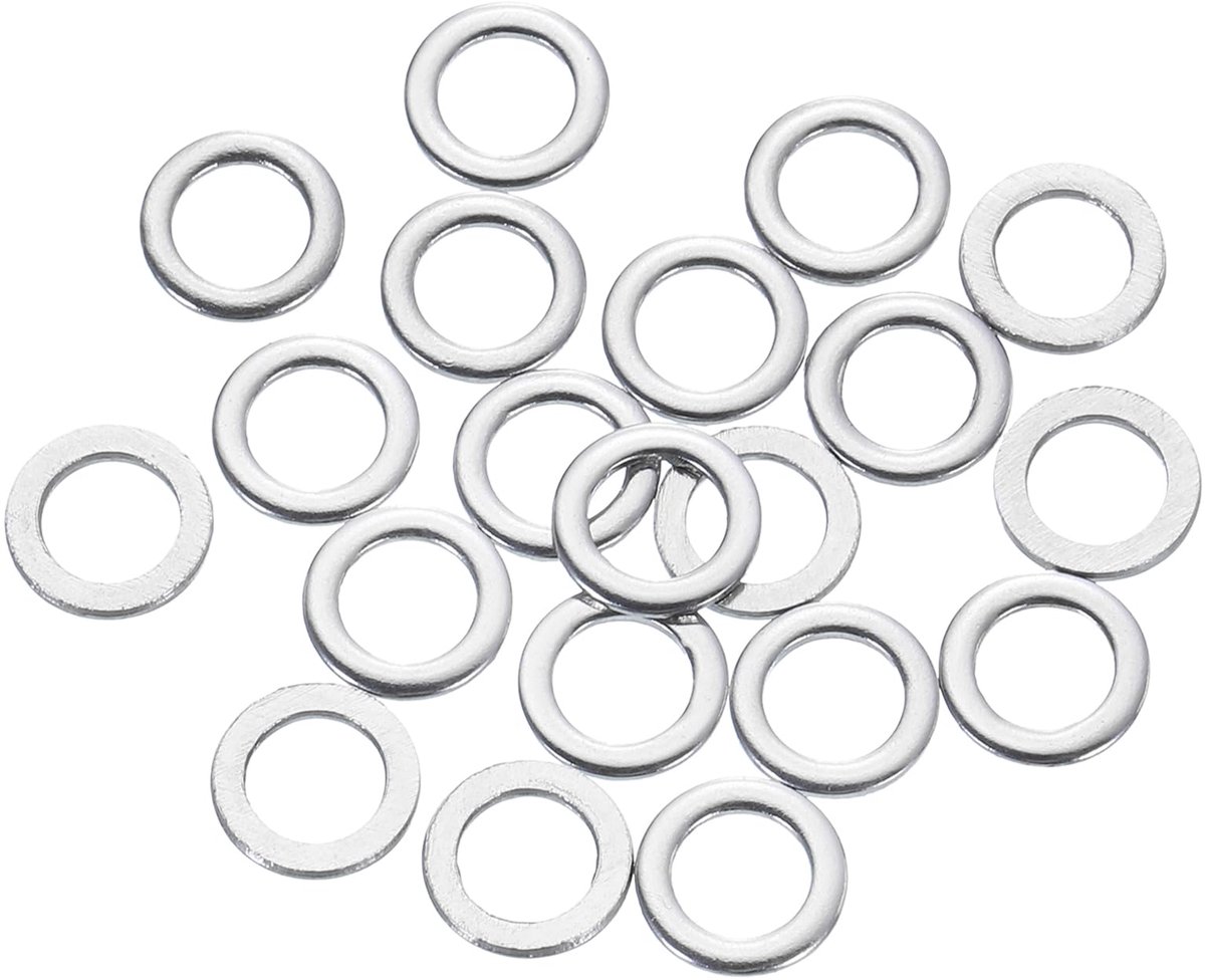 20 stuks M4 sluitringen, 4 x 7 x 0,8 mm, 304 roestvrij staal, platte afstandhouders voor schroeven, bouten, auto's, industriële machines