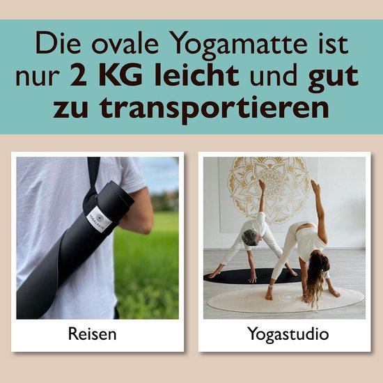 Ovale Yogamat - Gymnastiekmat Sportmat - Thuis Sporten - Antislip Natuurlijk Rubber - 200 x 69 cm - Regenboog — afbeelding 2