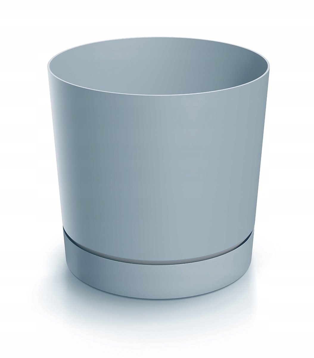 Prosperplast Tubo P Ronde Pot met Schotel - Grijs 10,8 cm