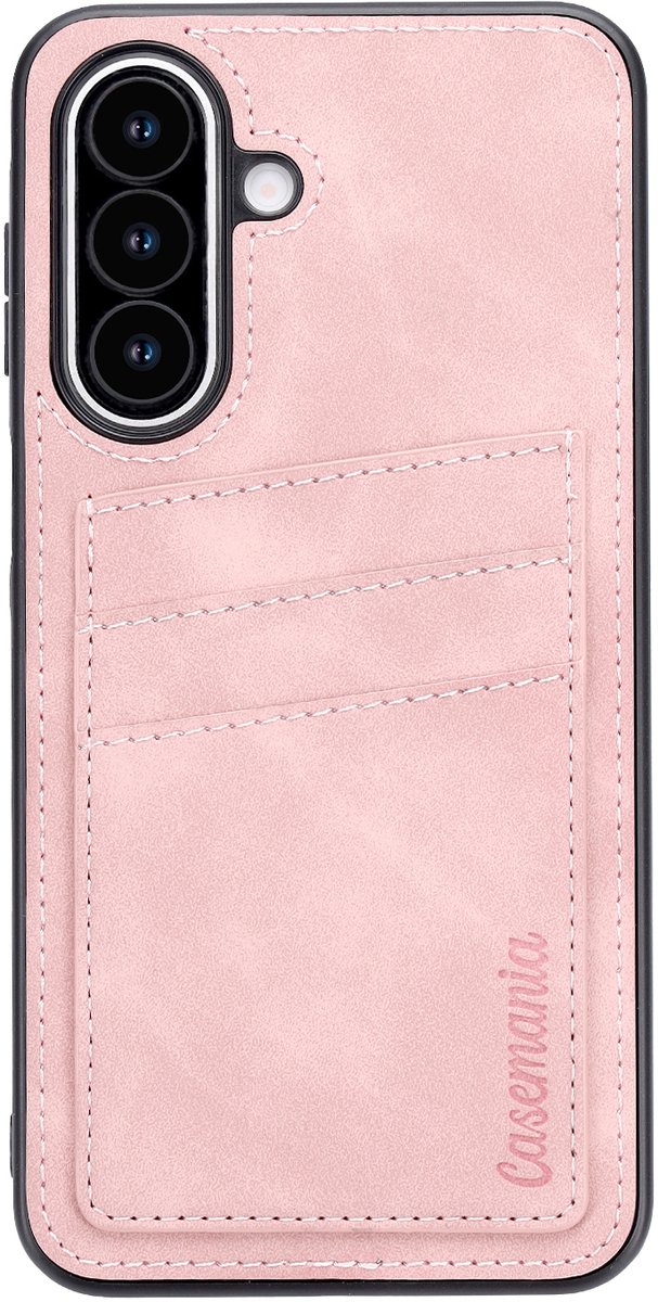 Casemania Hoesje Geschikt voor Samsung Galaxy A27 - Pale Pink - Kunstleren Back Cover met Pasjeshouder voor 3 Pasjes
