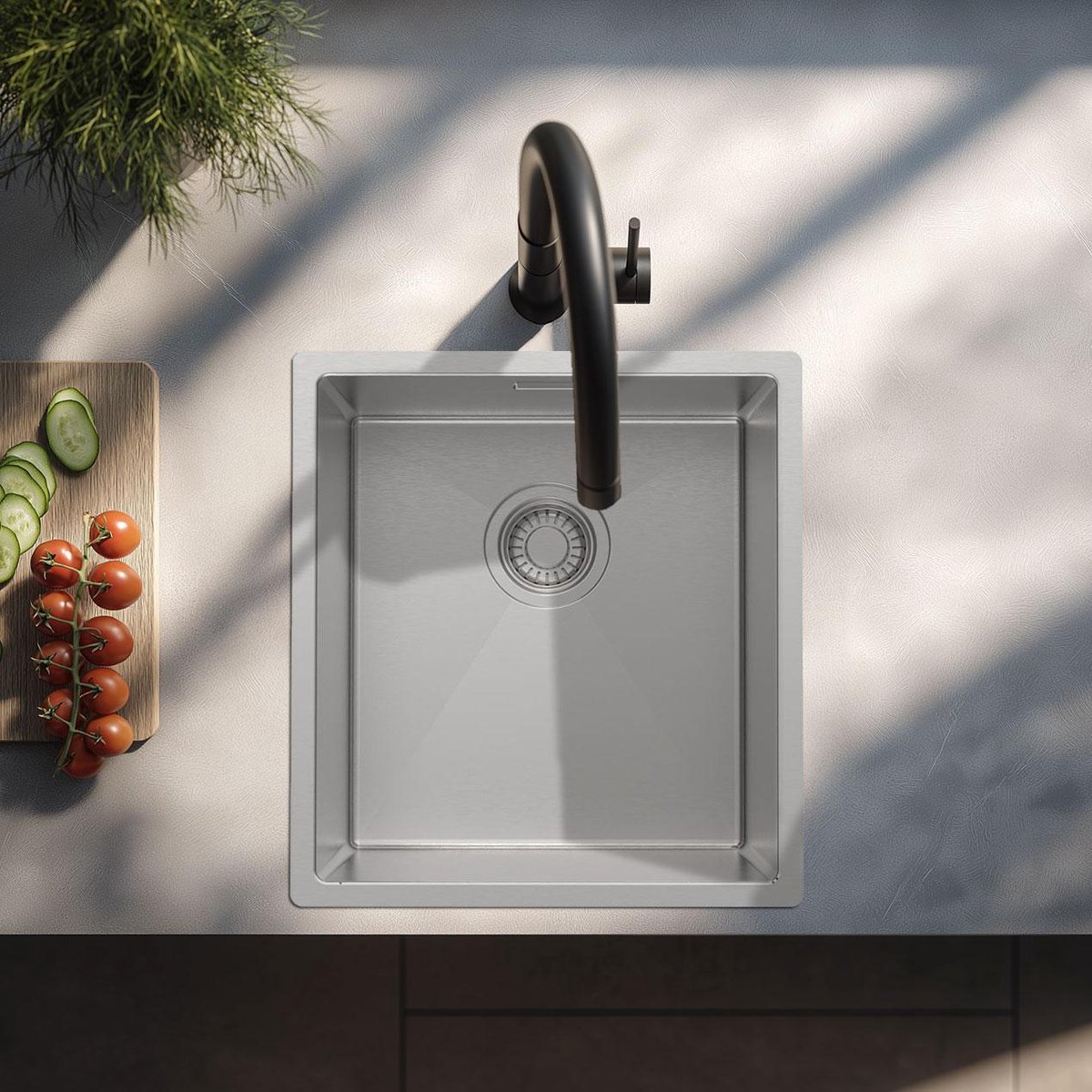 Pure.Sink Luxion RVS spoelbak 36x40 cm onderbouw, vlakinbouw en opbouw PLX3640-02