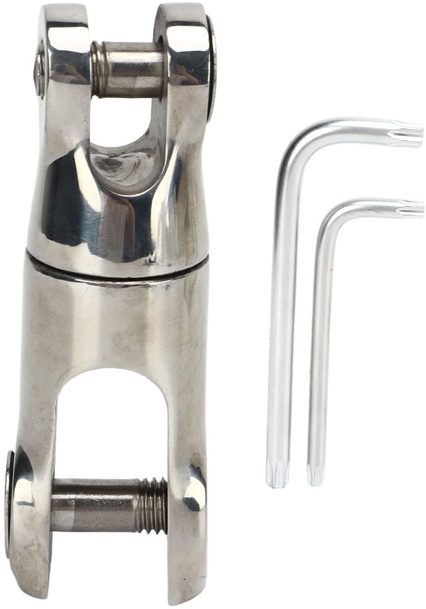 Ankerkettingconnector voor Boten, Roestvrij Staal, 3/8 Inch, 1/2 Inch, 10/12 Mm, Inclusief T40 en T50 Sleutels voor Het Draaien van de ankerketting.