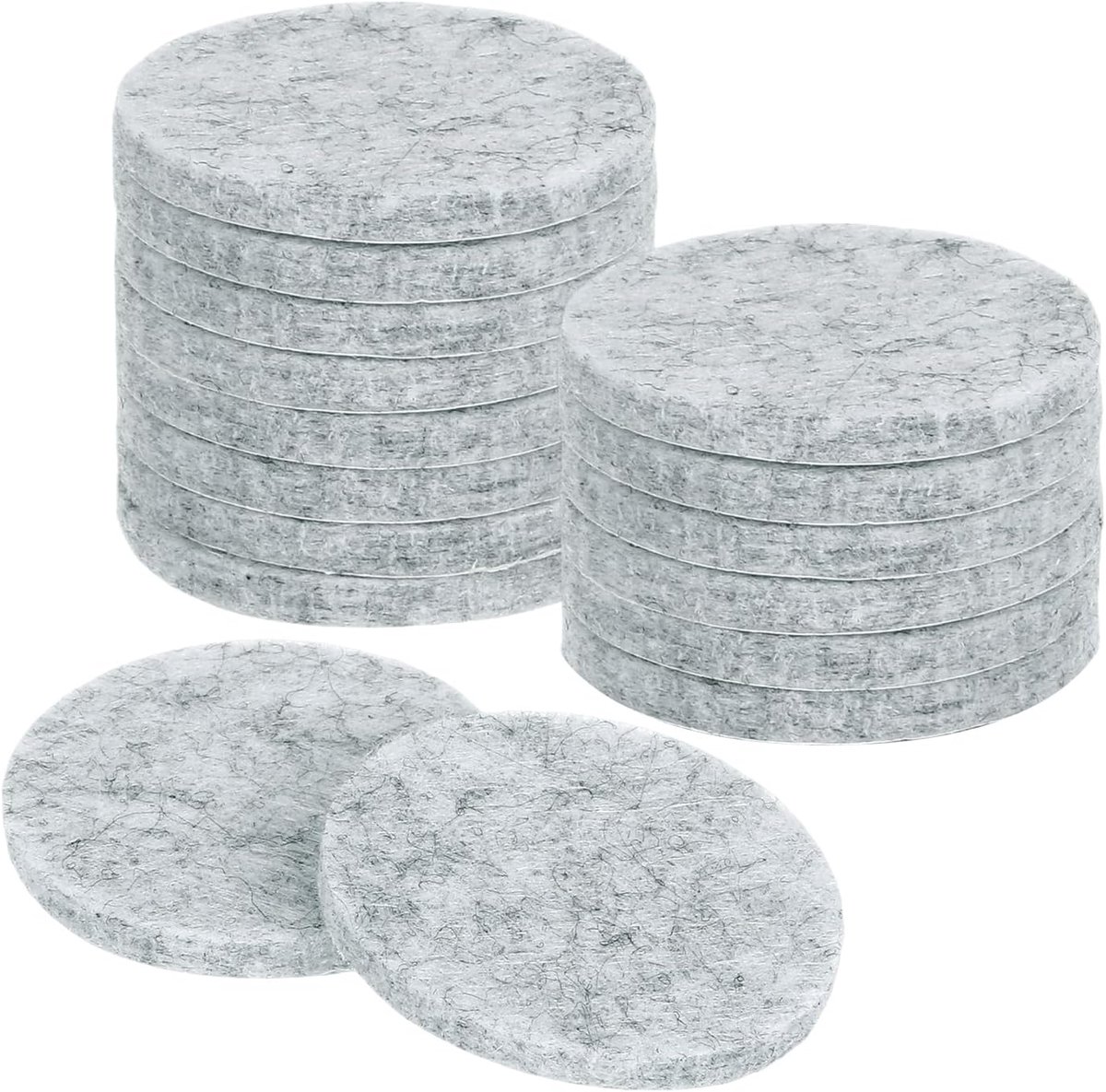 16 stuks ronde viltdoppen voor meubels, 3,1 cm diameter x 0,3 cm, dikte met antislip en krasbestendige lijm, om de voeten te beschermen, grijs