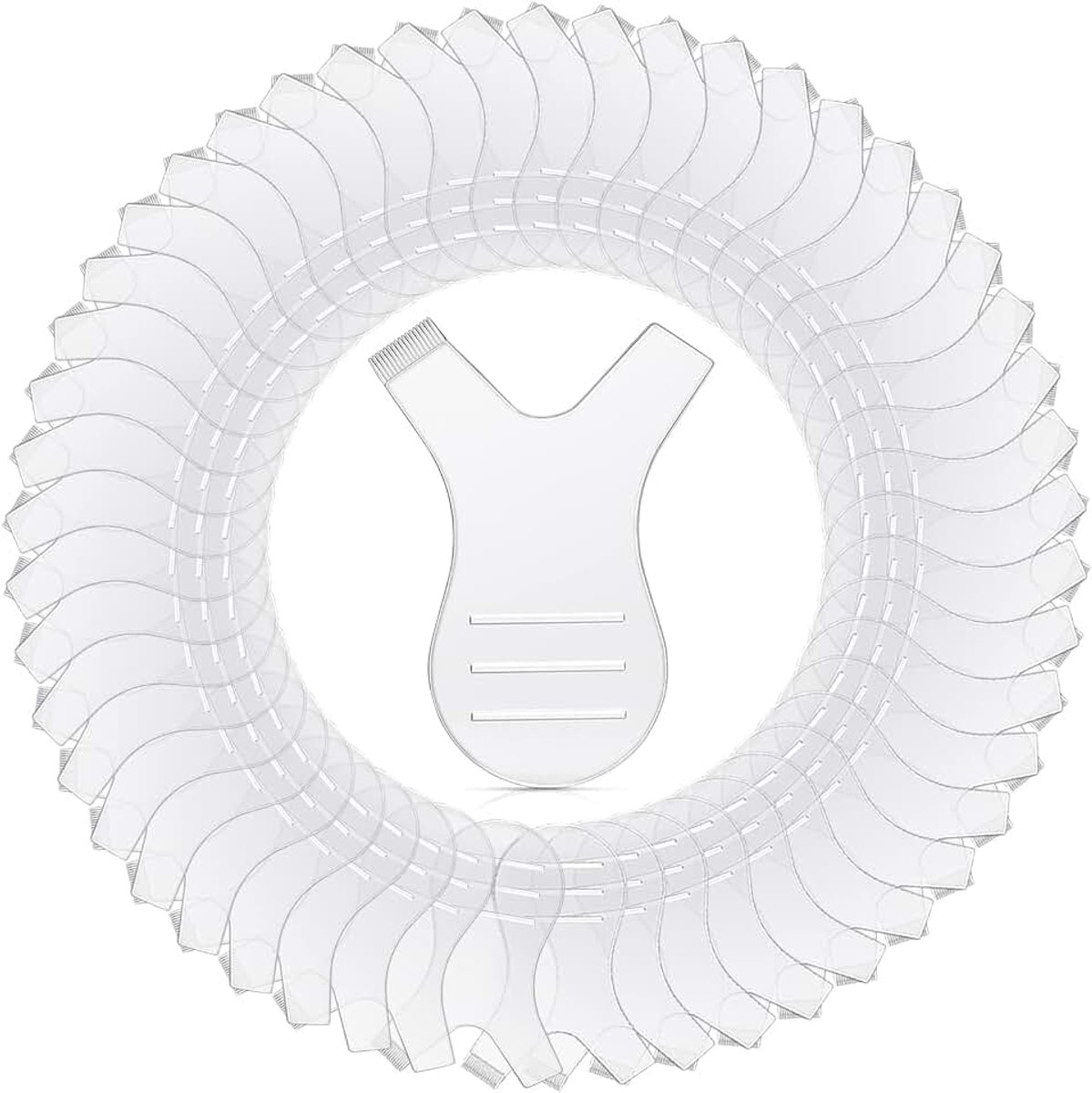Mini Y-vorm wimperborstelkam 50 stuks transparante siliconen enten wimpers lift separator voor wimpers permanent staven verlenging opruimingsbenodigdheden