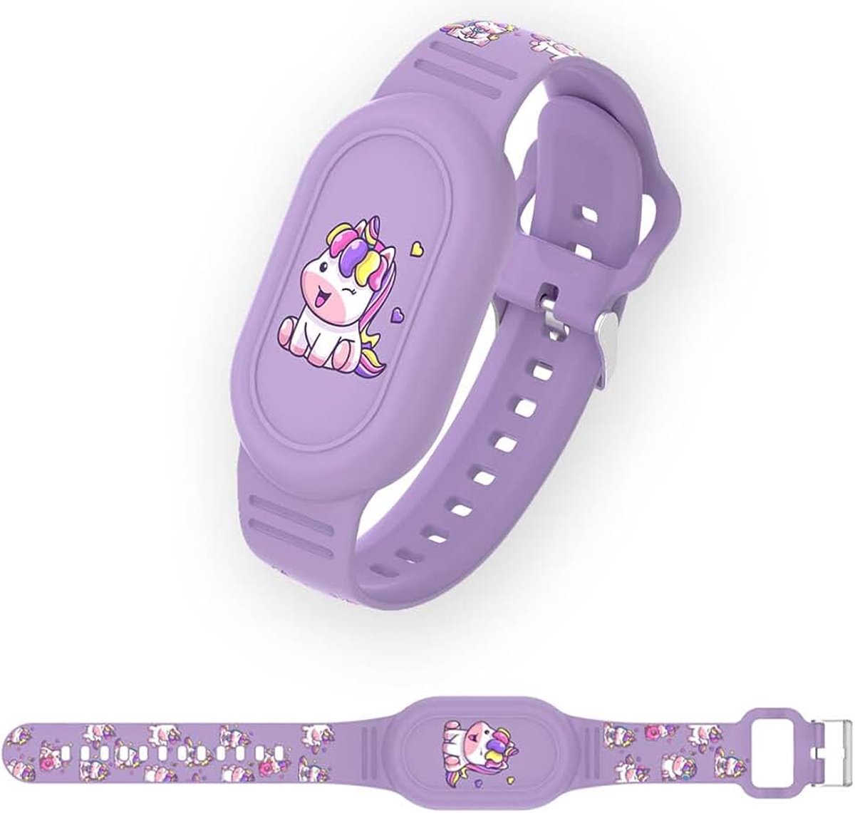 Siliconen cartoon armbandje compatibel met Samsung Galaxy SmartTag 2, armbandhouder waterdichte hoes voor kinderen en ouderen (paard)