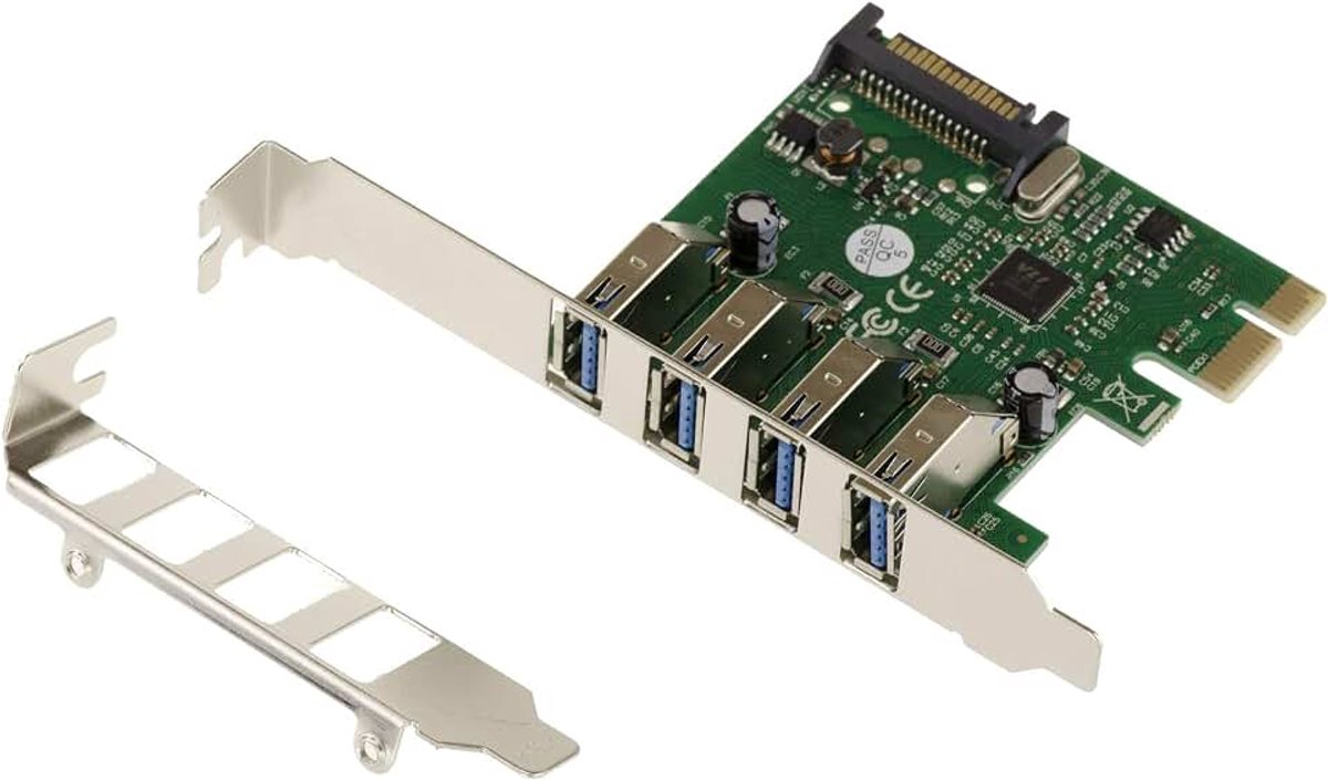 Express PCIe naar USB 3.0 4-poorts USB3 A-controller kaart met Via VLI VL805 chipset, Laag en Hoog profiel beugels