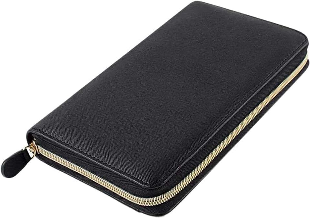 Cash Budget Envelope Wallet System voor vrouwen, 12 budget sheets enveloppen, Binder Note voor budgettering en geld besparen, zwart, zwart