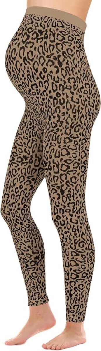 Zwangerschapslegging Leo Print - OekoTex 100 - Ondoorzichtig - Zwangerschapslegging met patroon - Luipaard - Hoge taille - 1950