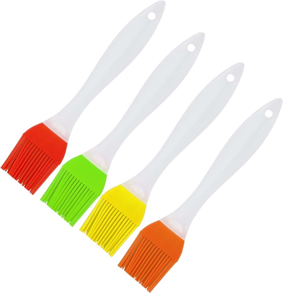 4 stuks siliconen gebakborstelset, hittebestendig, geschikt voor barbecues, gebak, roeren, bakken en koken