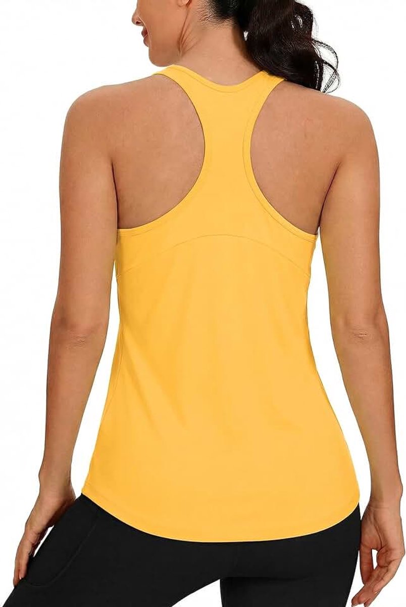 Reflecterende sporttop voor dames, racerback, fitness, tanktop, ademend, licht, sneldrogend, gym top