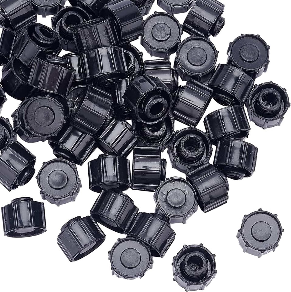 50 stuks zwarte spuitdop - 10 mm dik luer slot, 12-12,5 mm diameter, geen naald, voedingsbuizen