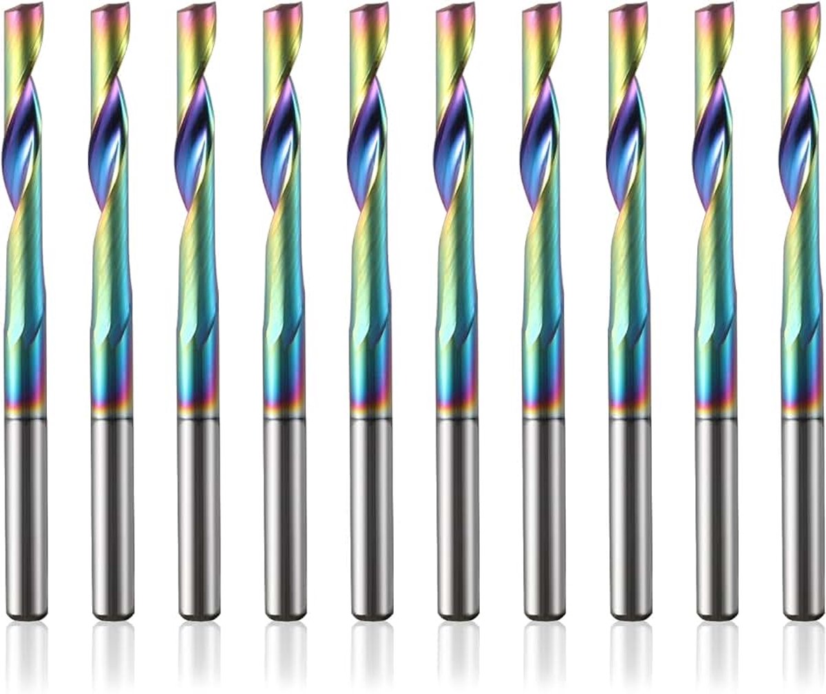 Aluminium groeffrees 3,175 mm VHM spiraalfrees met DLC coating snijdiameter 22 mm hardmetalen frees 10 stuks