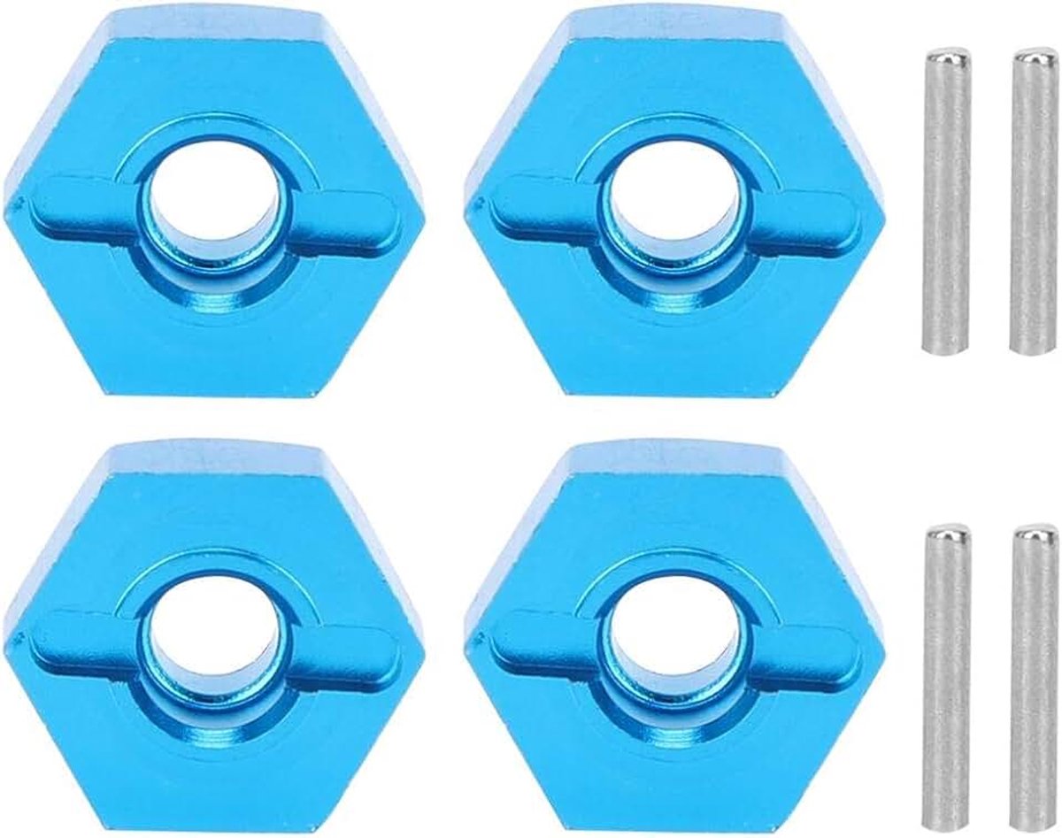 5MM Rad Nabenmontage Naben Mutter Aluminiumlegierung Fahrzeugteile mit Stiften Kompatibel mit Ltoys 1/14 144001 RC Modell(Blau)