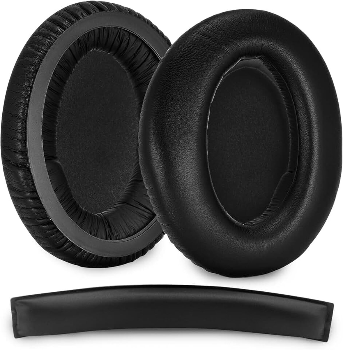 Oorkussens + hoofdband compatibel met Sennheiser G4ME Zero PXC450 PC350 HD380 hoofdtelefoon van eiwitleer, geluidsisolatie, traagschuim, zwart
