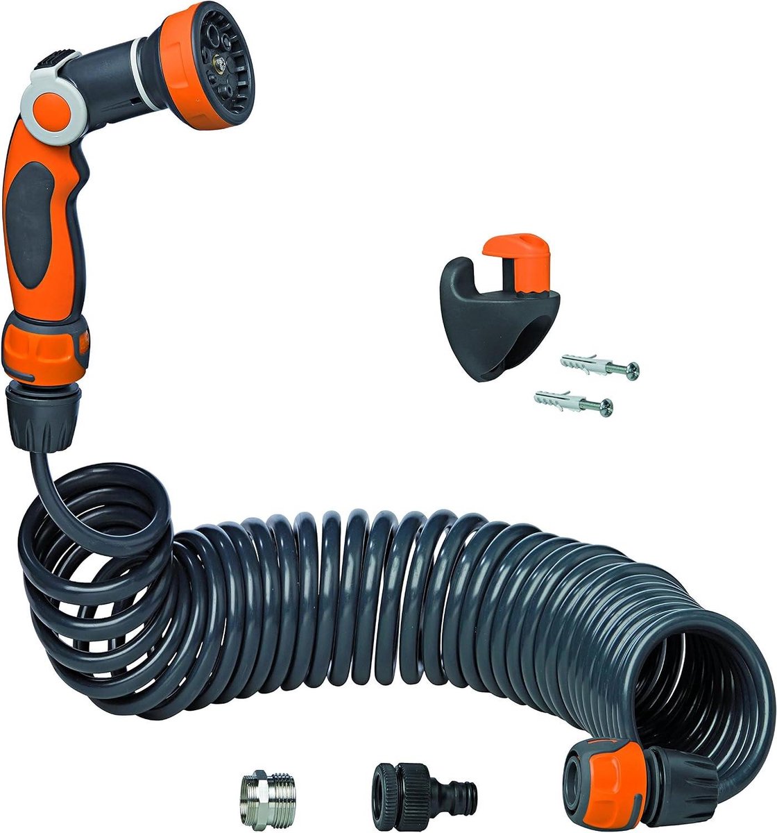 Spiraalslang Set - Tuinslang Plus - Tuin Bewateren - Acht Sproeipatronen - 10 Meter - Oranje