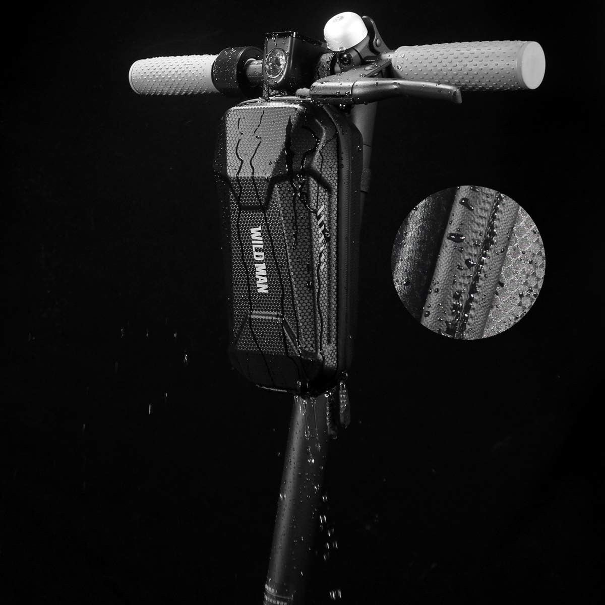 E-handlebar tas 2 liter - zwart - waterproof en schokbestendig - veilig tijdens nachtelijke ritten - SnelShoppen