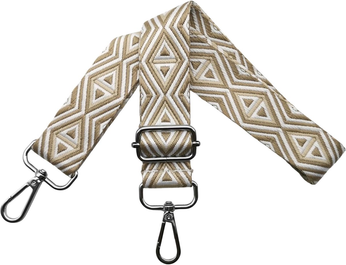 schouderband voor tassen, tasbanden om te wisselen, schouderband voor tassen, schouderriem 3,8 cm breed met zilveren karabijnhaak, tassenband voor dames handtassen, veelkleurig, M, 80