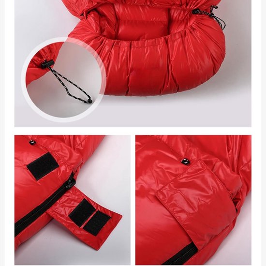Slaapzak Outdoor - Kampeerzak Warm - Kamperen Backpacken - Waterdicht Winddicht - 210x80 cm - Zwart — afbeelding 2