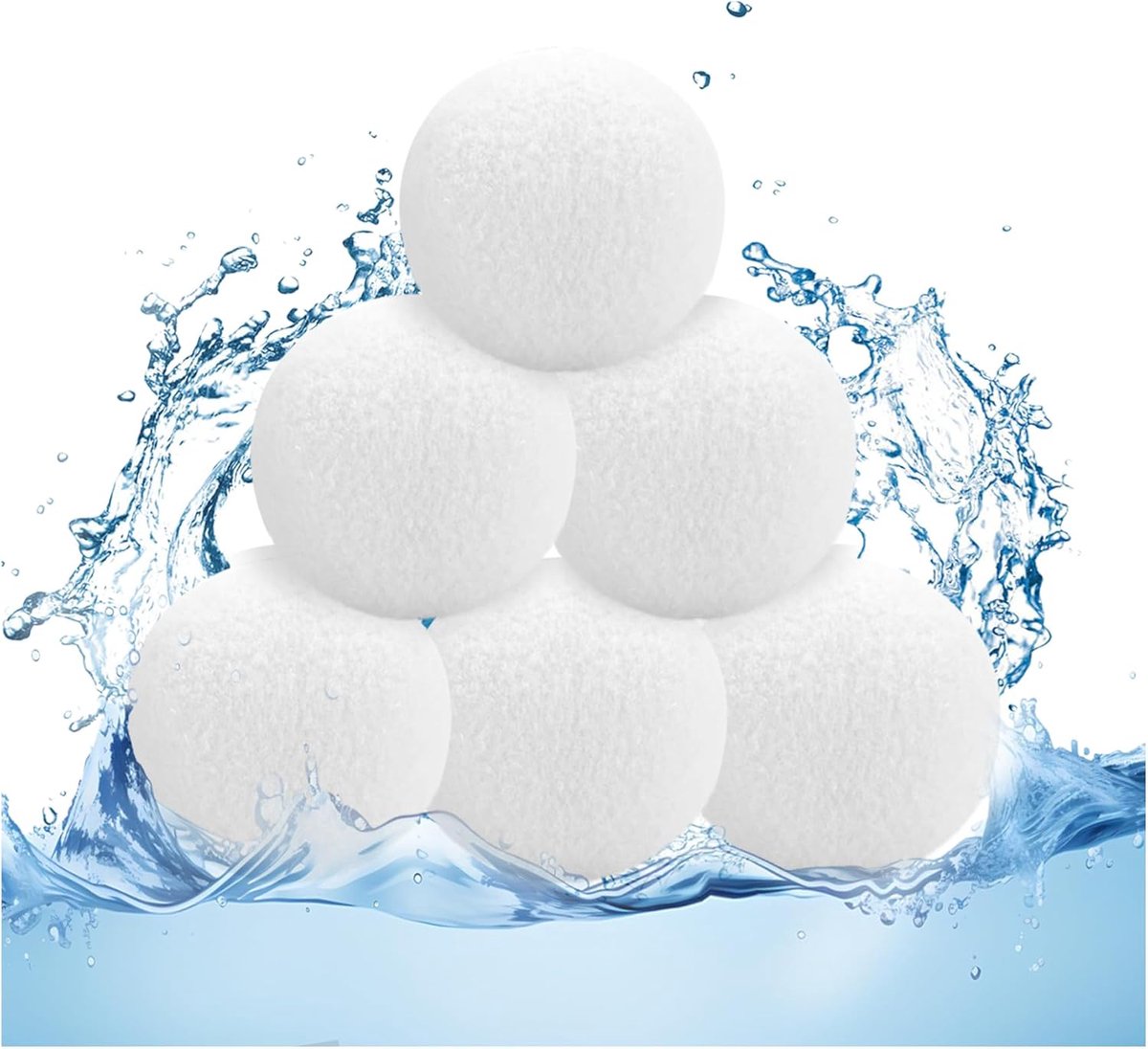 6 stuks filterballen zwembad 6 stuks grote maat 7,5 cm reinigingsballen whirlpool filter ballen blancs voor zandfilterinstallatie zwembadfilterballen zwembadpomp filterballen Convient Aux Spas