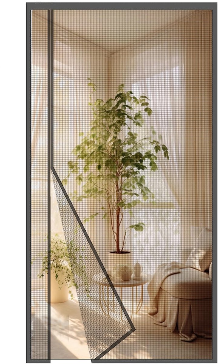 Vliegengaas voor deur 220 x 230 cm - glasvezel - zijdelingse opening - magneetgordijn, insectenbescherming - SnelShoppen