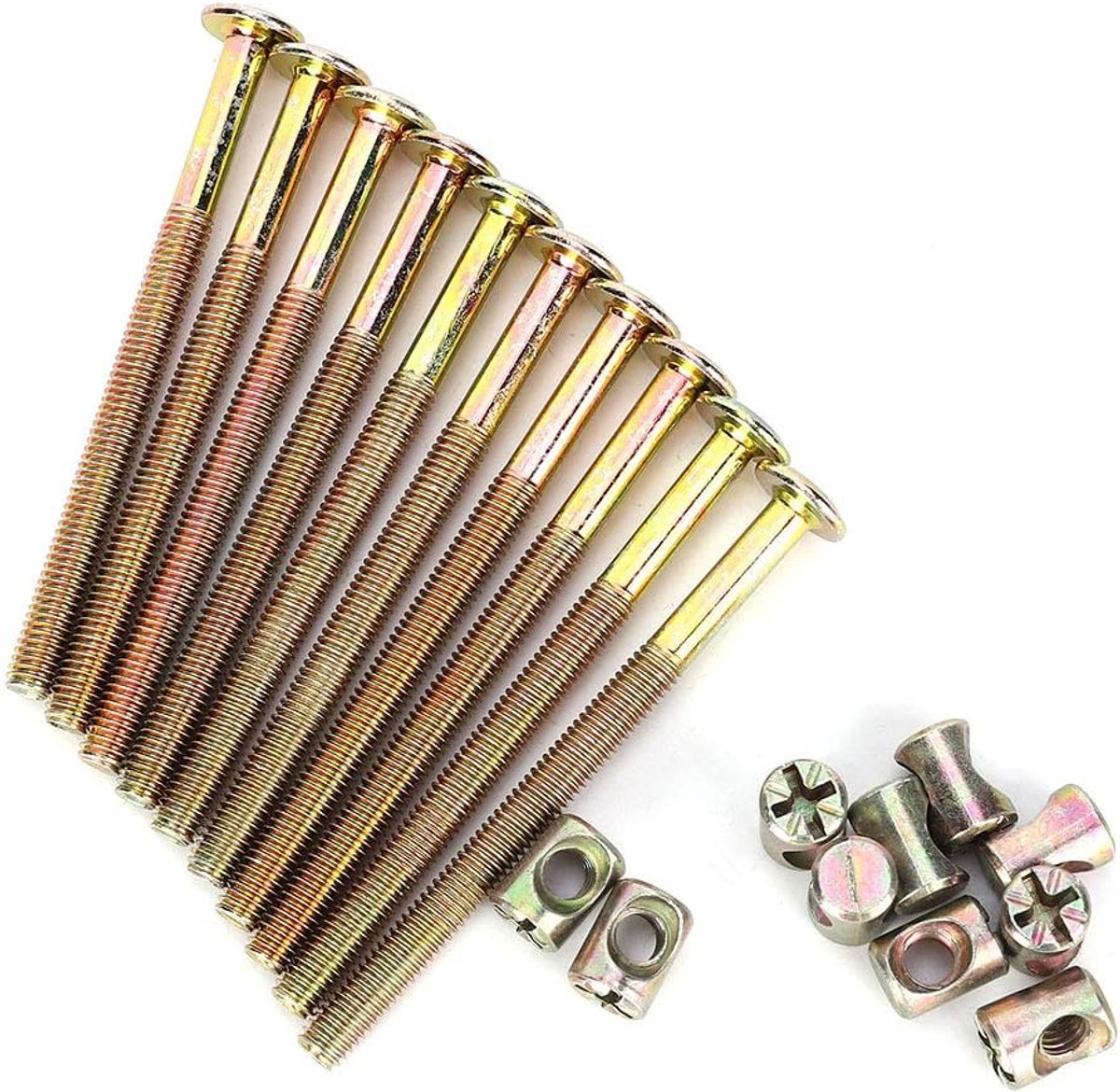 meubelbout, zeskantschroeven met holle kop, moeren voor stapelbedstoelen voor wieg (80 mm)