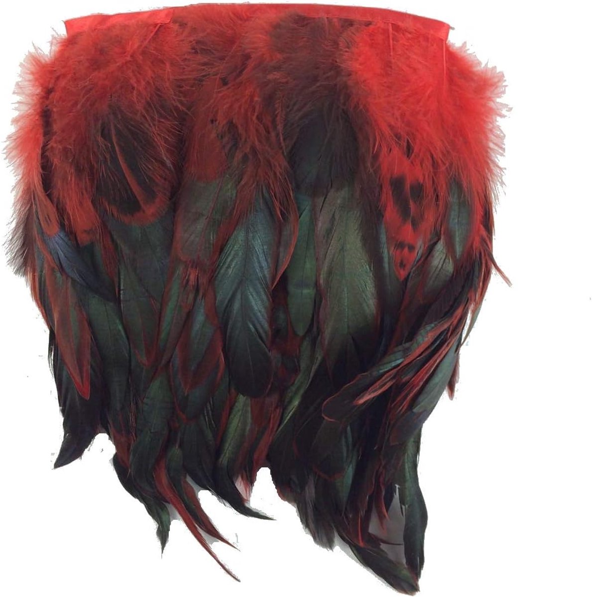 Veerboord met franjes, 12,7-17,8 cm breed, ca. 4,5 meter rood